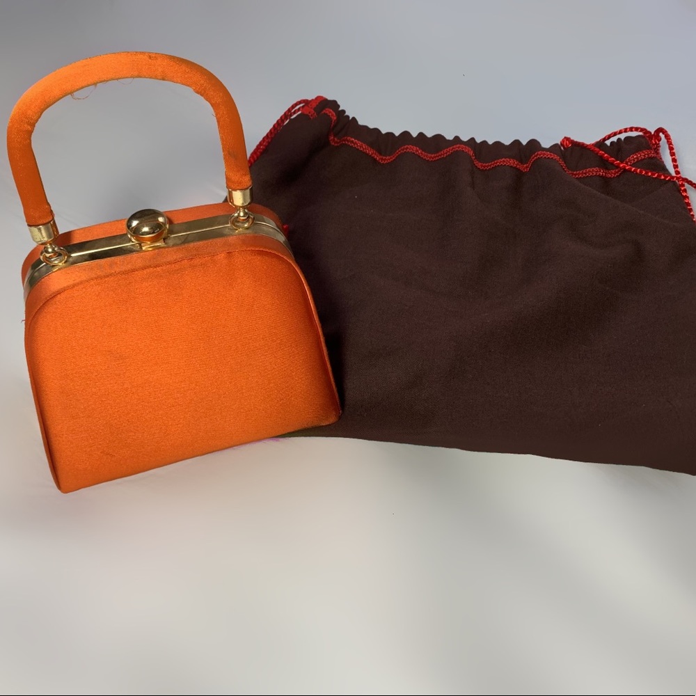 Vintage 1980s Nicole Miller Satin Handbag 🔥🧡 - Picture 2 of 6